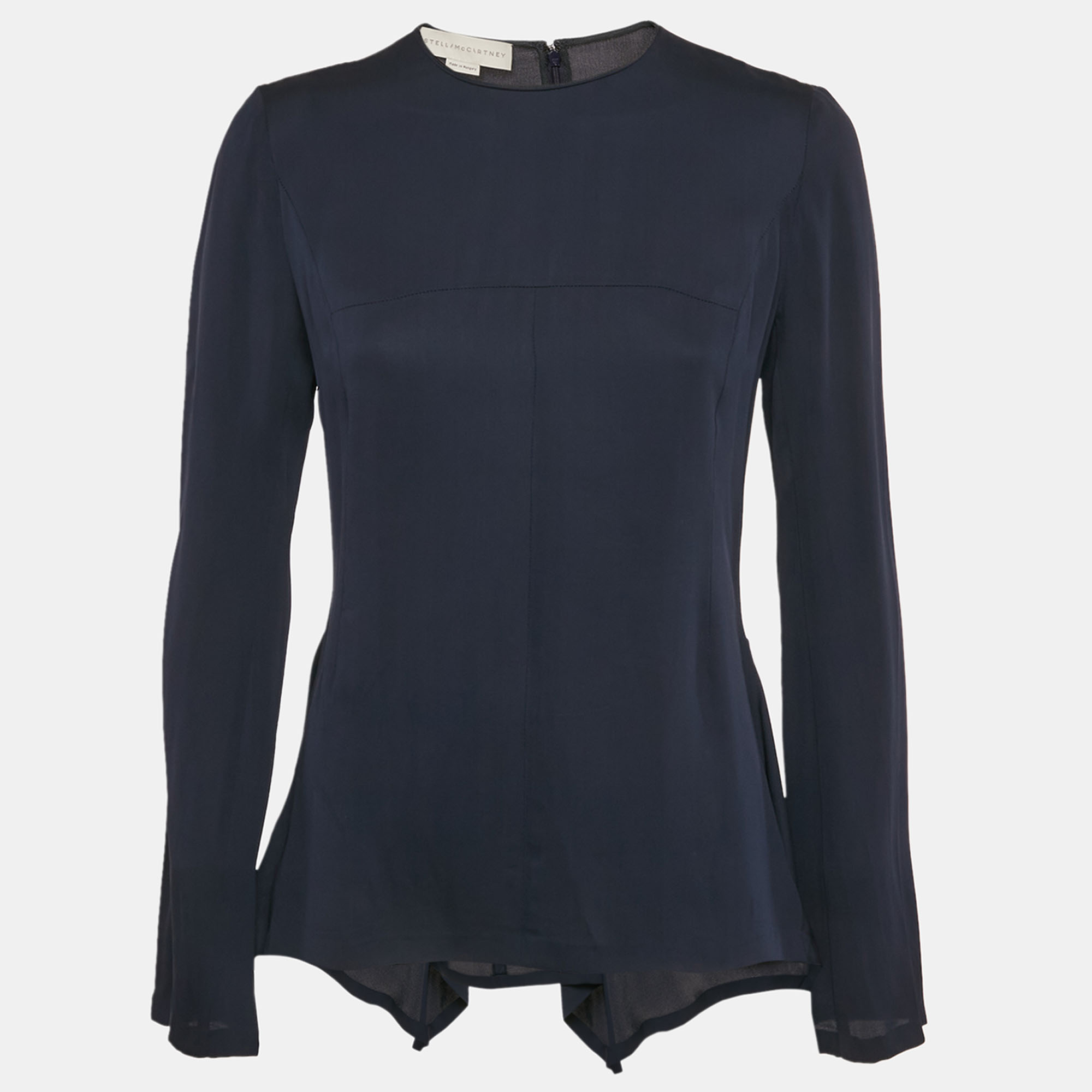 

Stella McCartney Navy Blue Crepe Asymmetric Top S