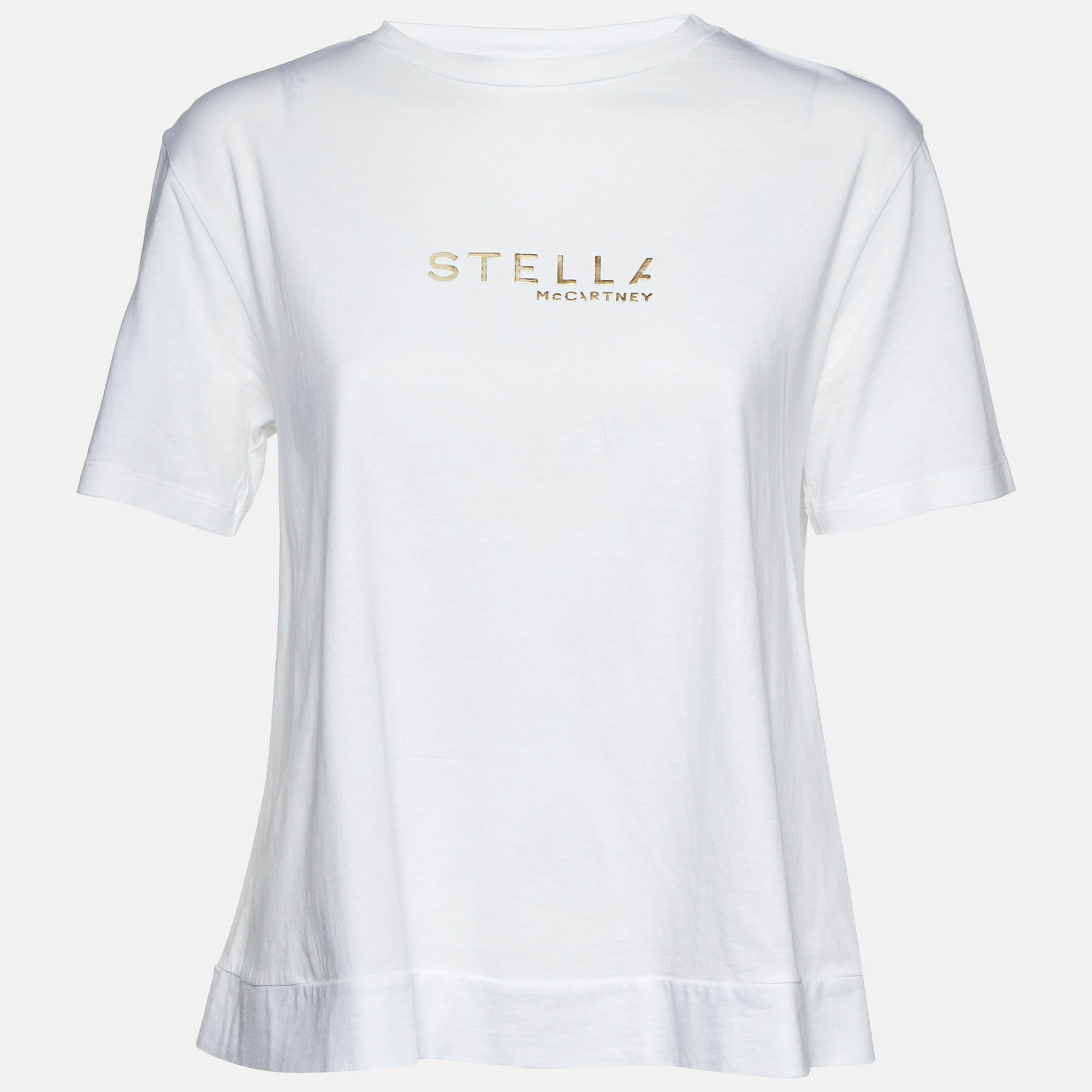 

Stella McCartney White Cotton Logo Embossed Crew Neck T-Shirt M