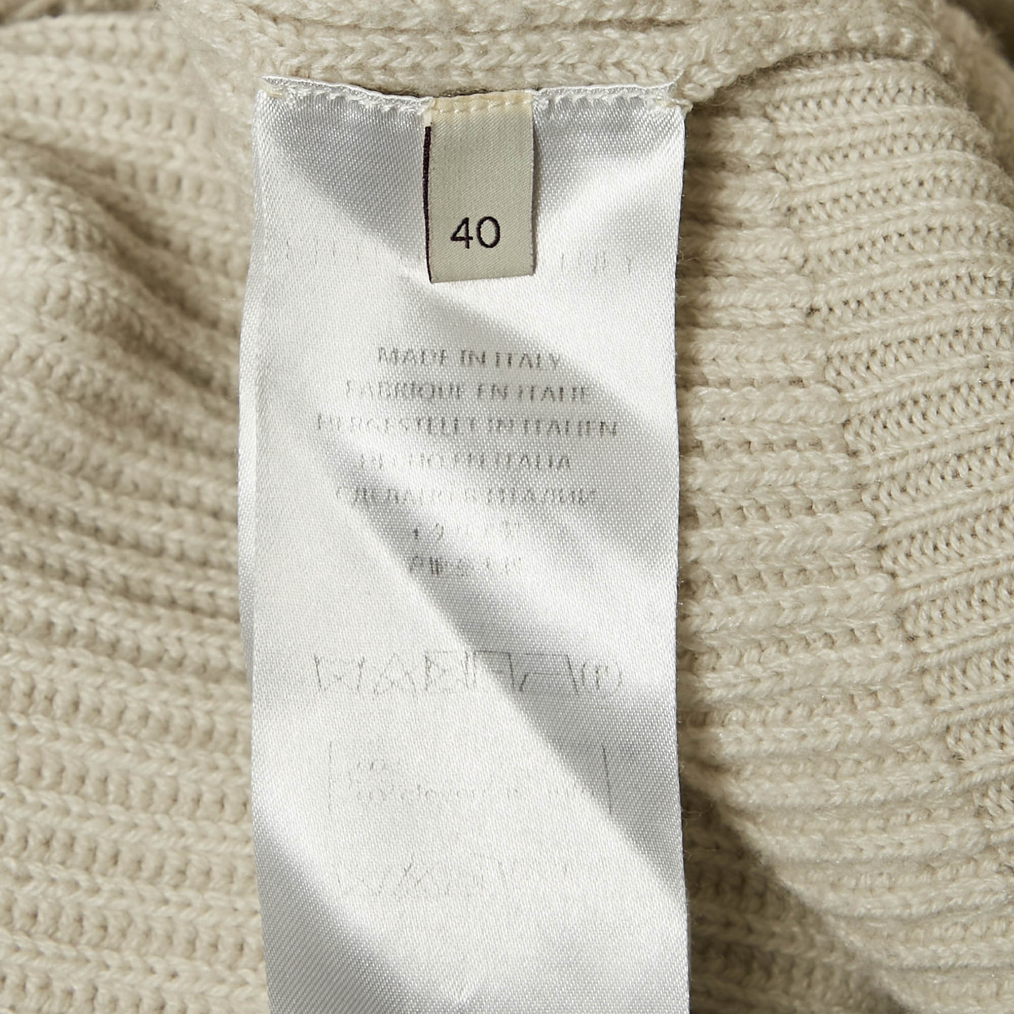Stella McCartney Light Grey Lace Trim Rib Knit Asymmetric Sweater S 