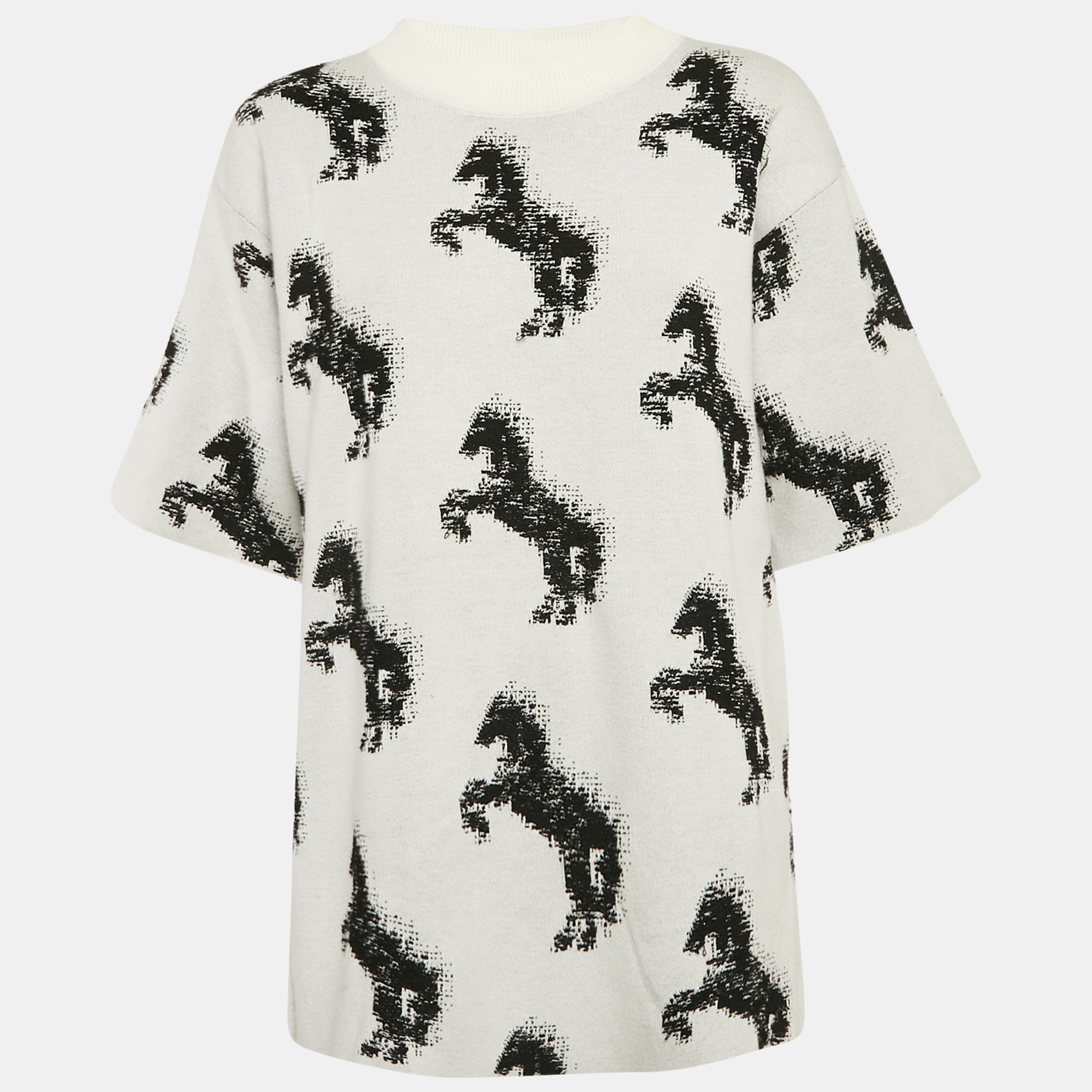 

Stella McCartney Grey Pixel Horse Intarsia Knit Sweatshirt M