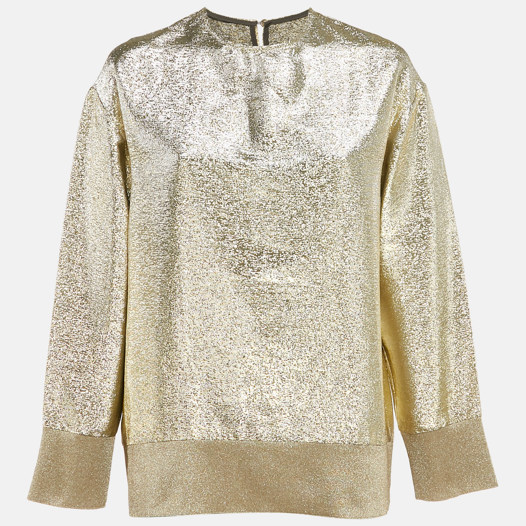 

Stella McCartney Metallized Lurex Knit Loose Fit Pullover S, Metallic