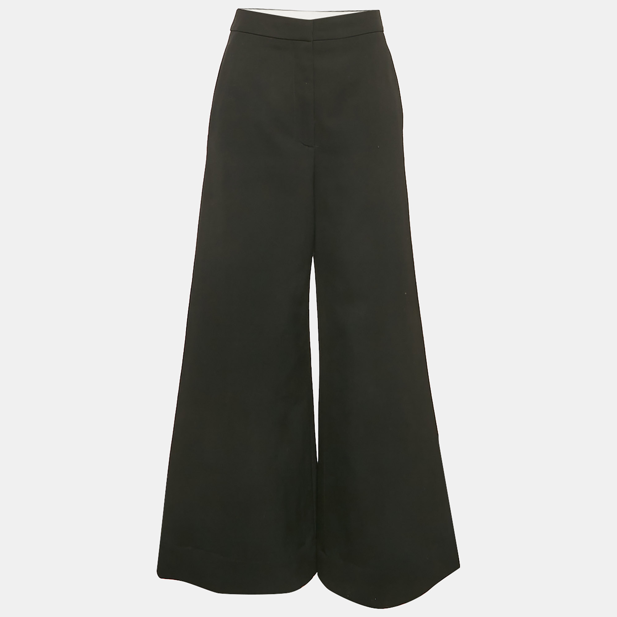 

Stella McCartney Black Gabardine Wide Leg Trousers S