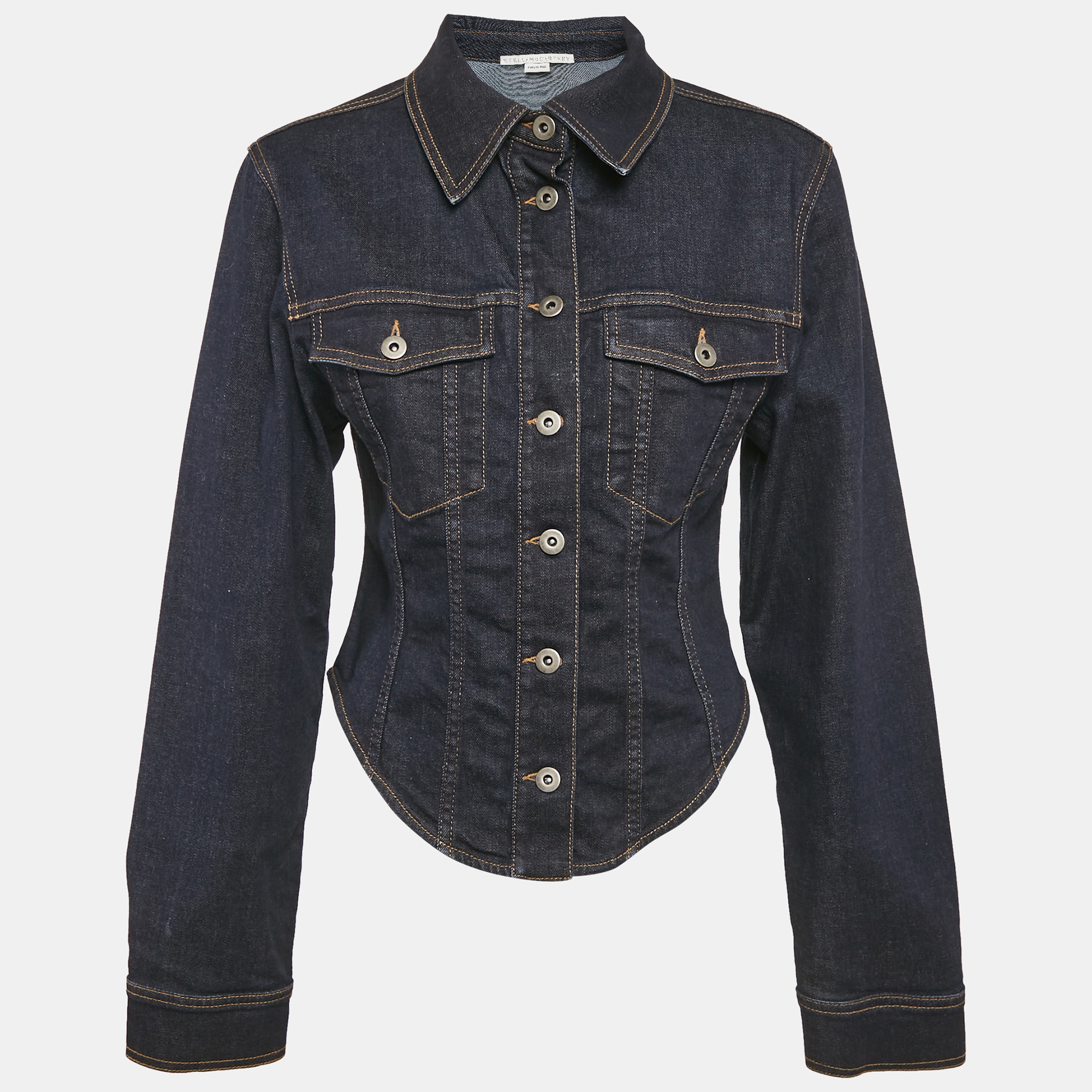 

Stella McCartney Navy Blue Denim Long Sleeve Jacket S