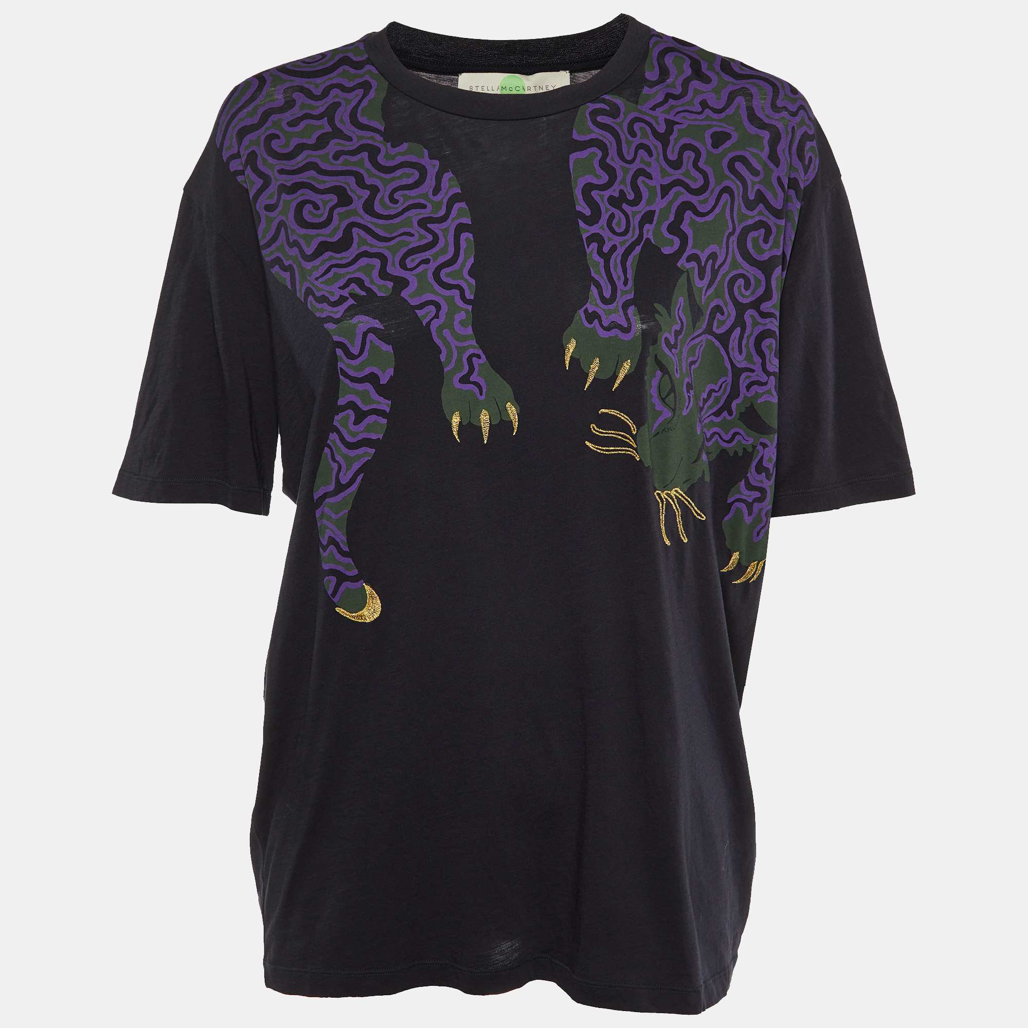 

Stella McCartney Midnight Blue Printed Crew Neck T-Shirt M, Navy blue