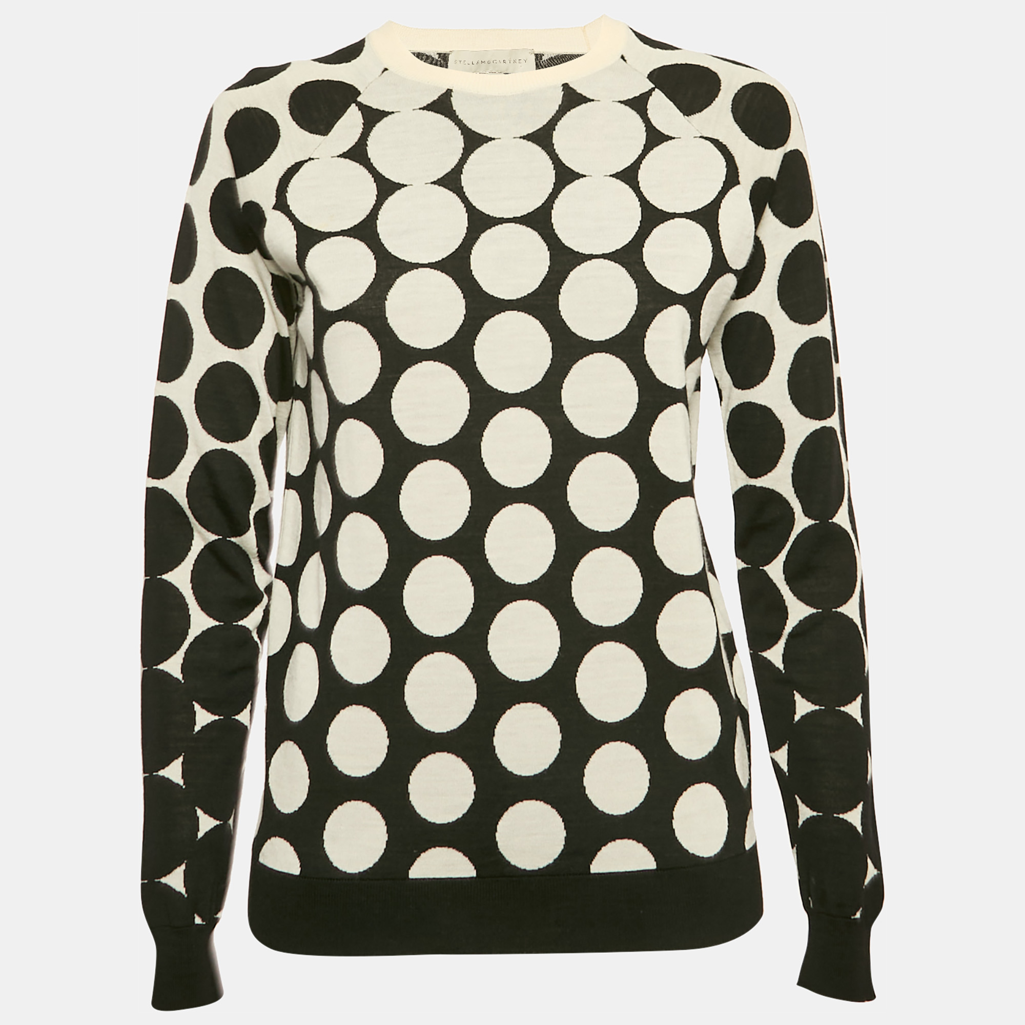 

Stella McCartney Black/White Polka Dot Jacquard Knit Wool Sweater XS