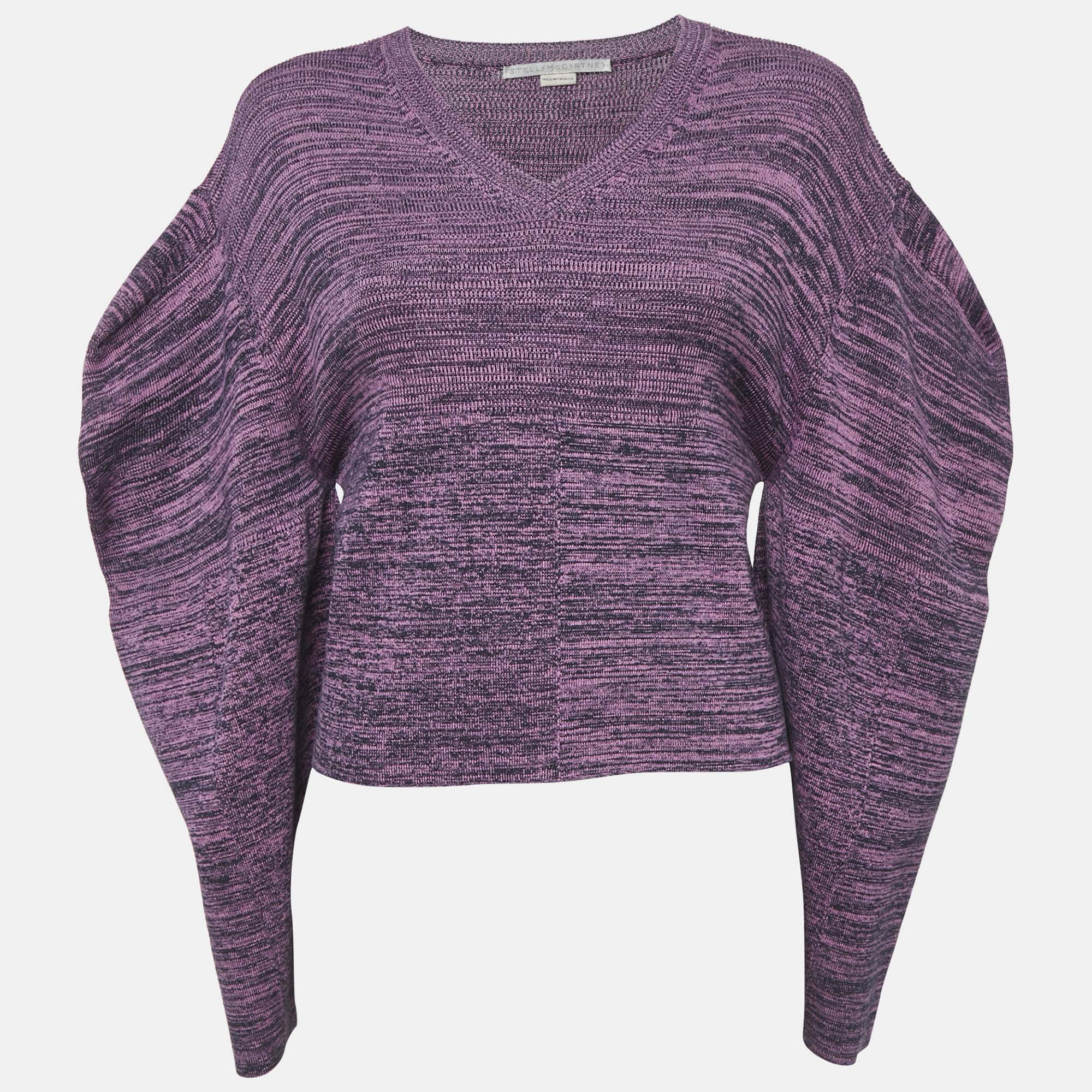 

Stella McCartney Purple Patterned Cotton Knit Sweater M