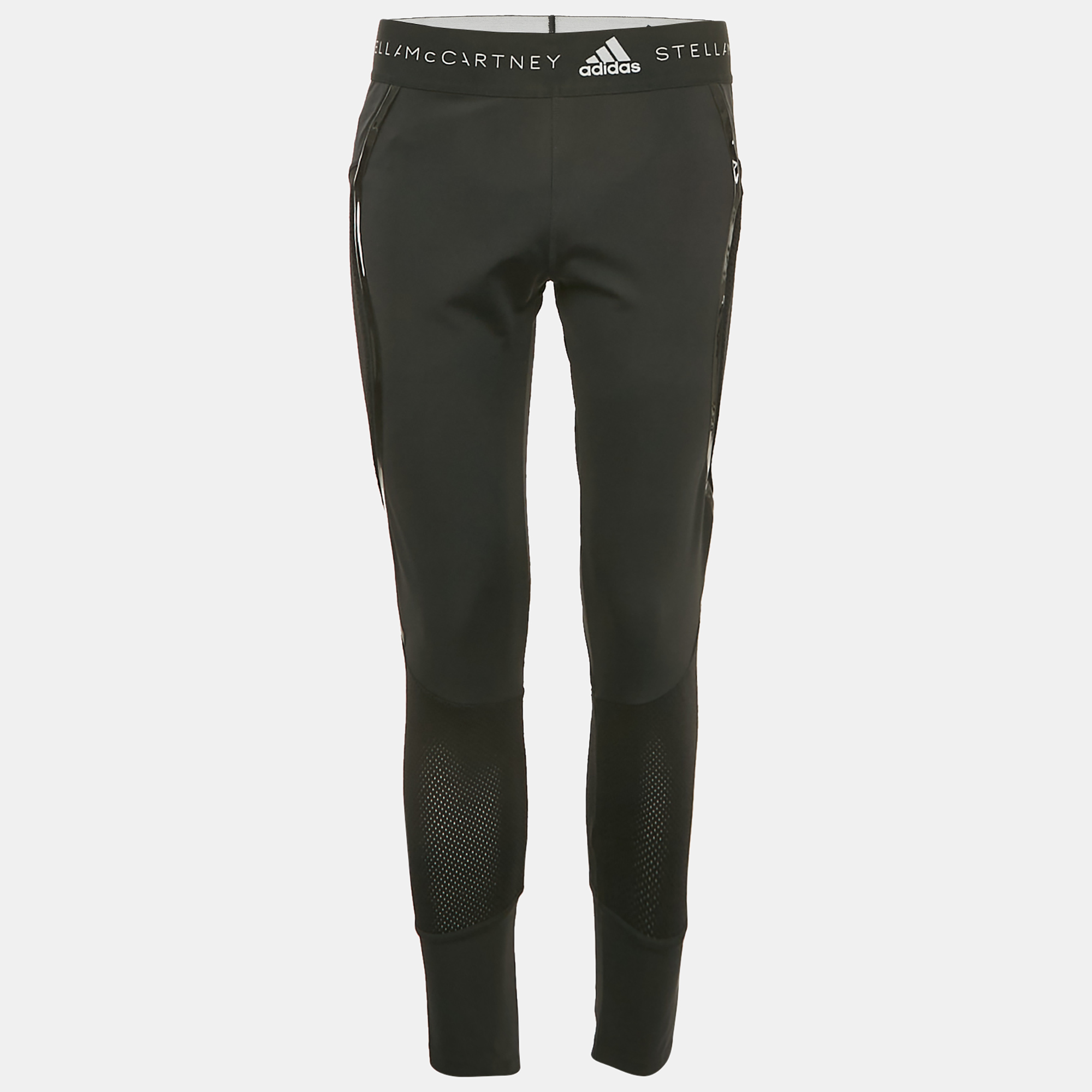 

Stella McCartney X Adidas Black Mesh Trim Jersey Leggings L