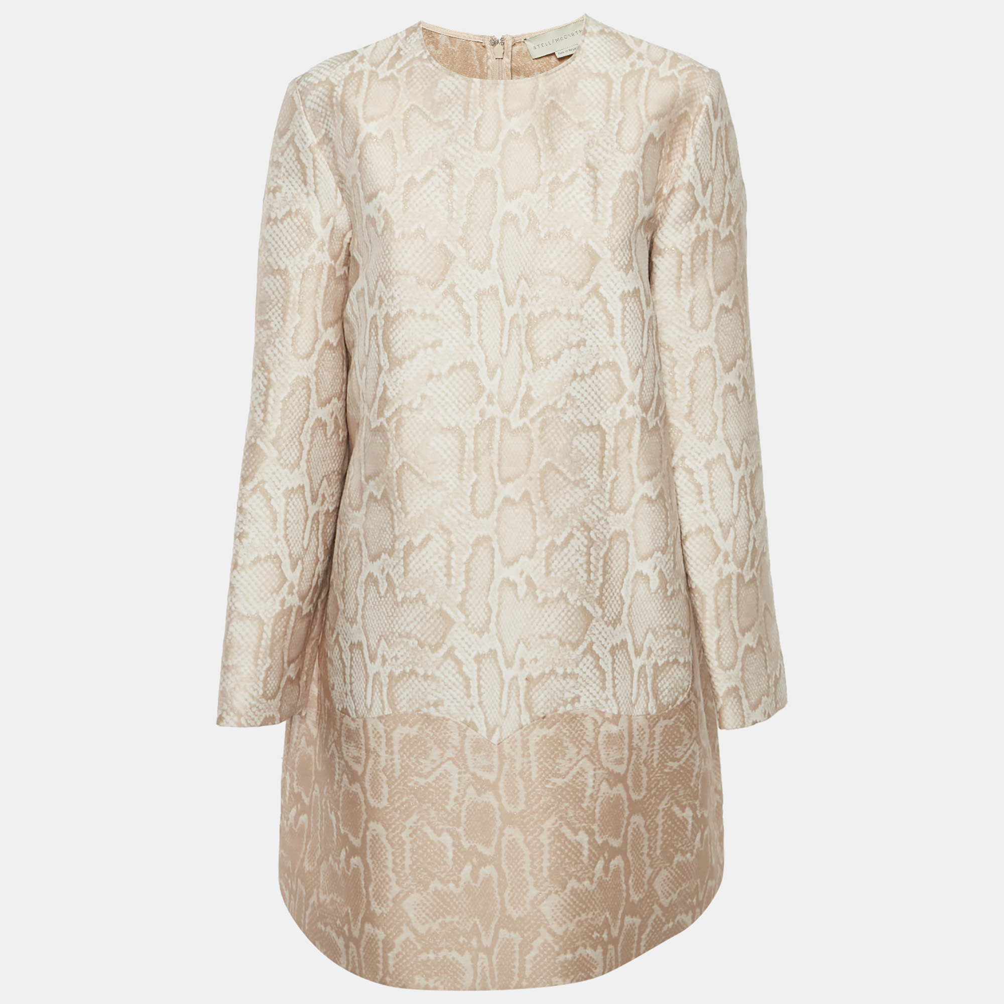 

Stella McCartney Beige Snake Pattern Jacquard Short Dress L