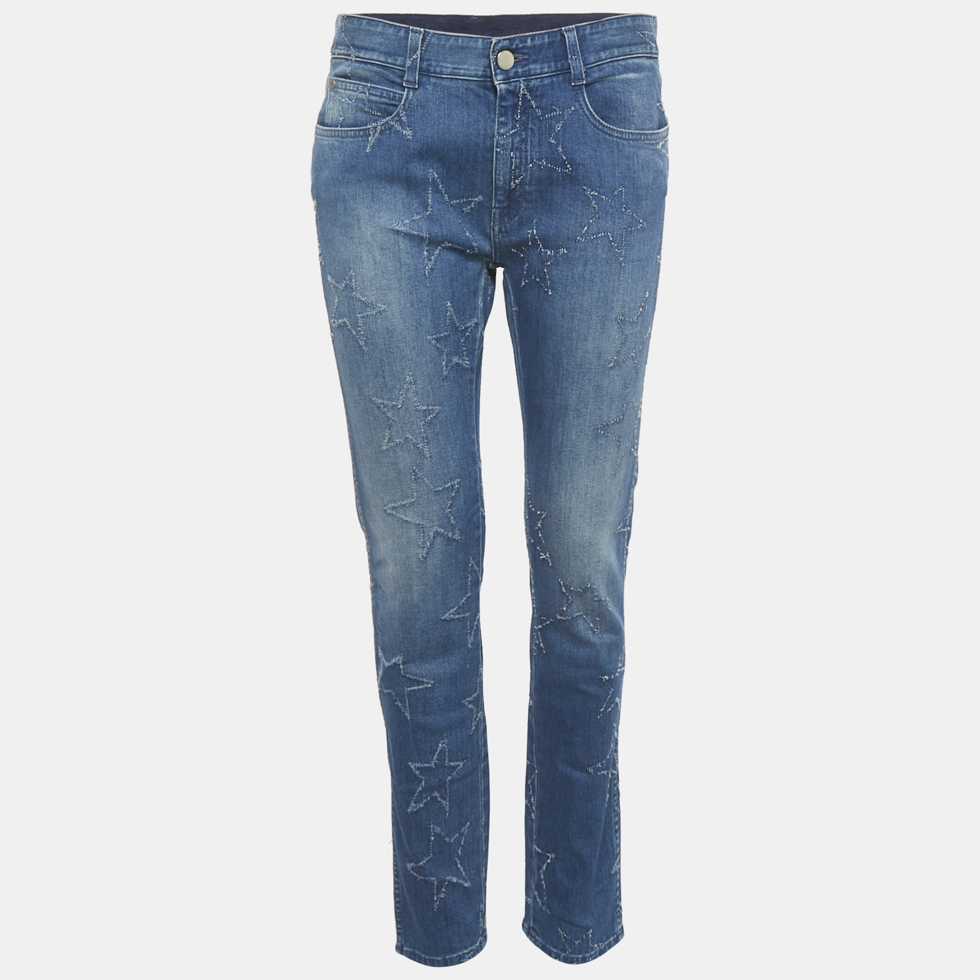 

Stella McCartney Blue Washed Denim Star Detail Jeans S