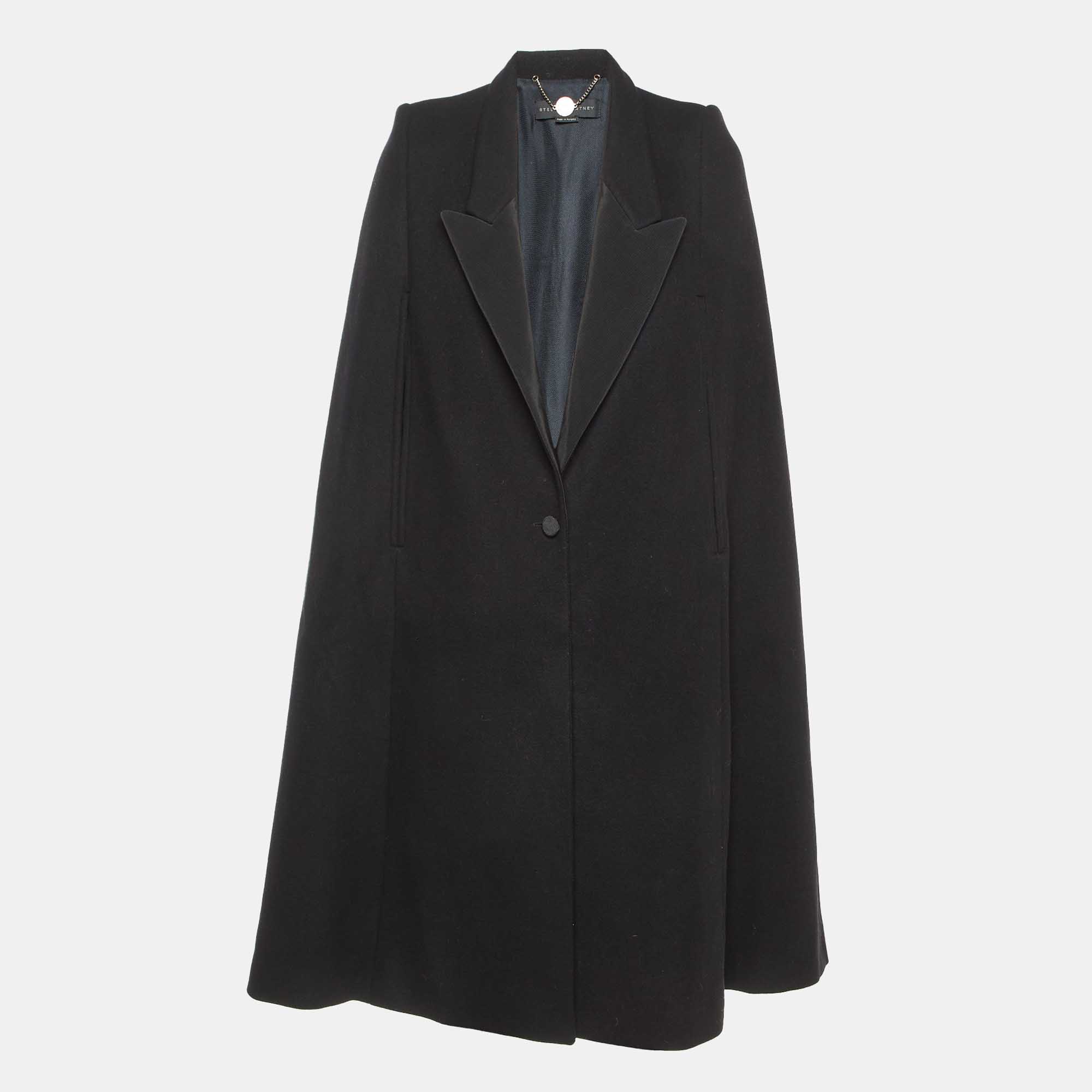 

Stella McCartney Black Wool Long Cape Coat S