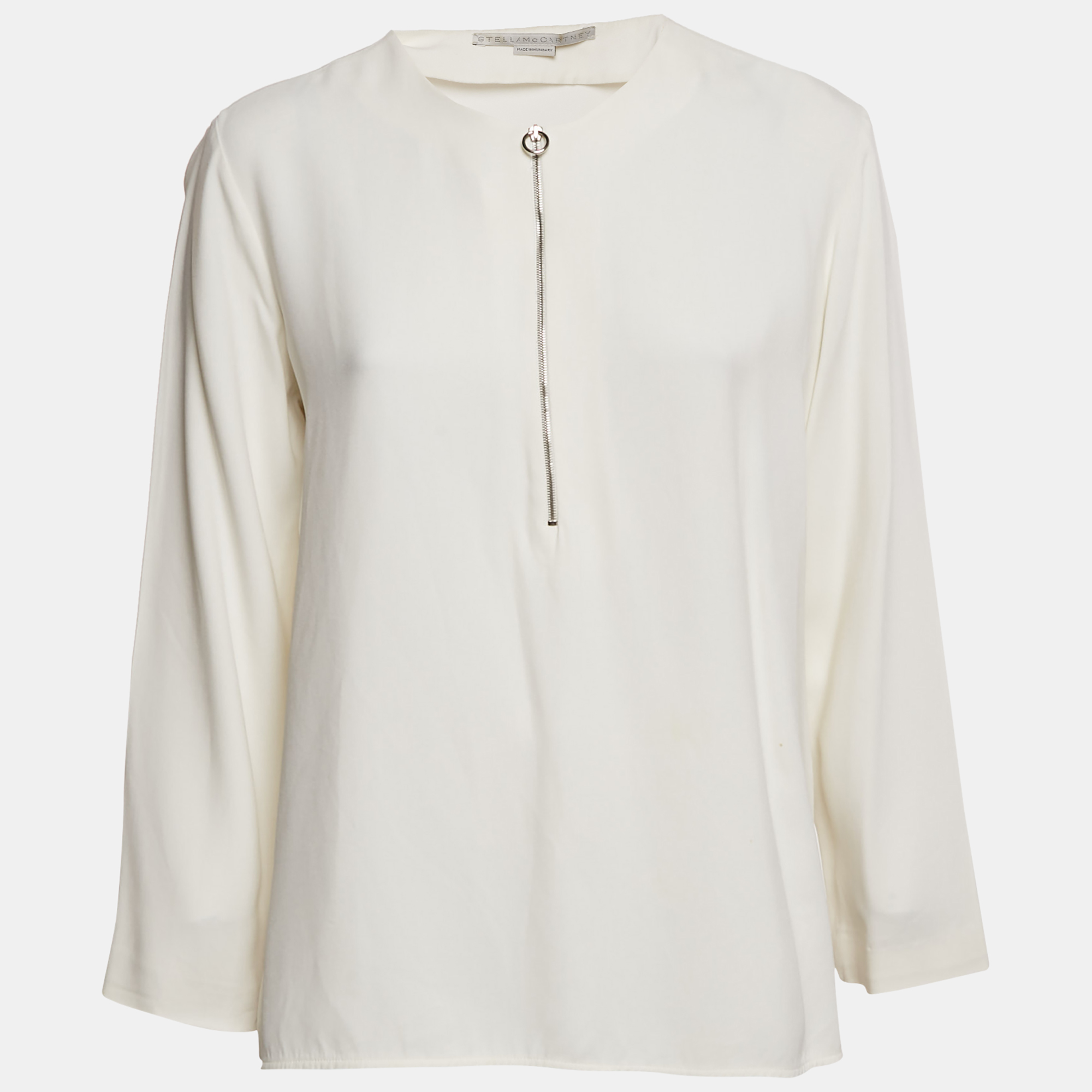 

Stella McCartney Off-White Crepe Long Sleeve Top M