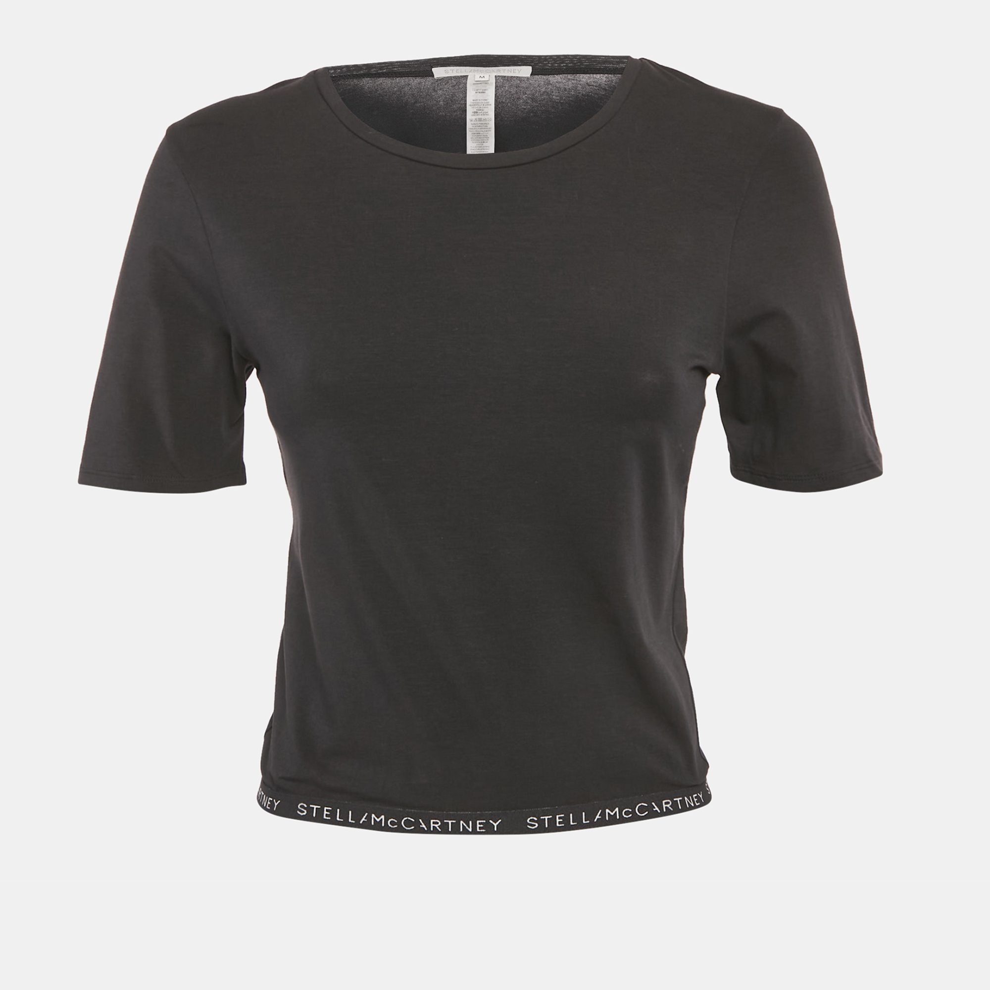 Stella McCartney Black Logo Band Jersey T-Shirt M