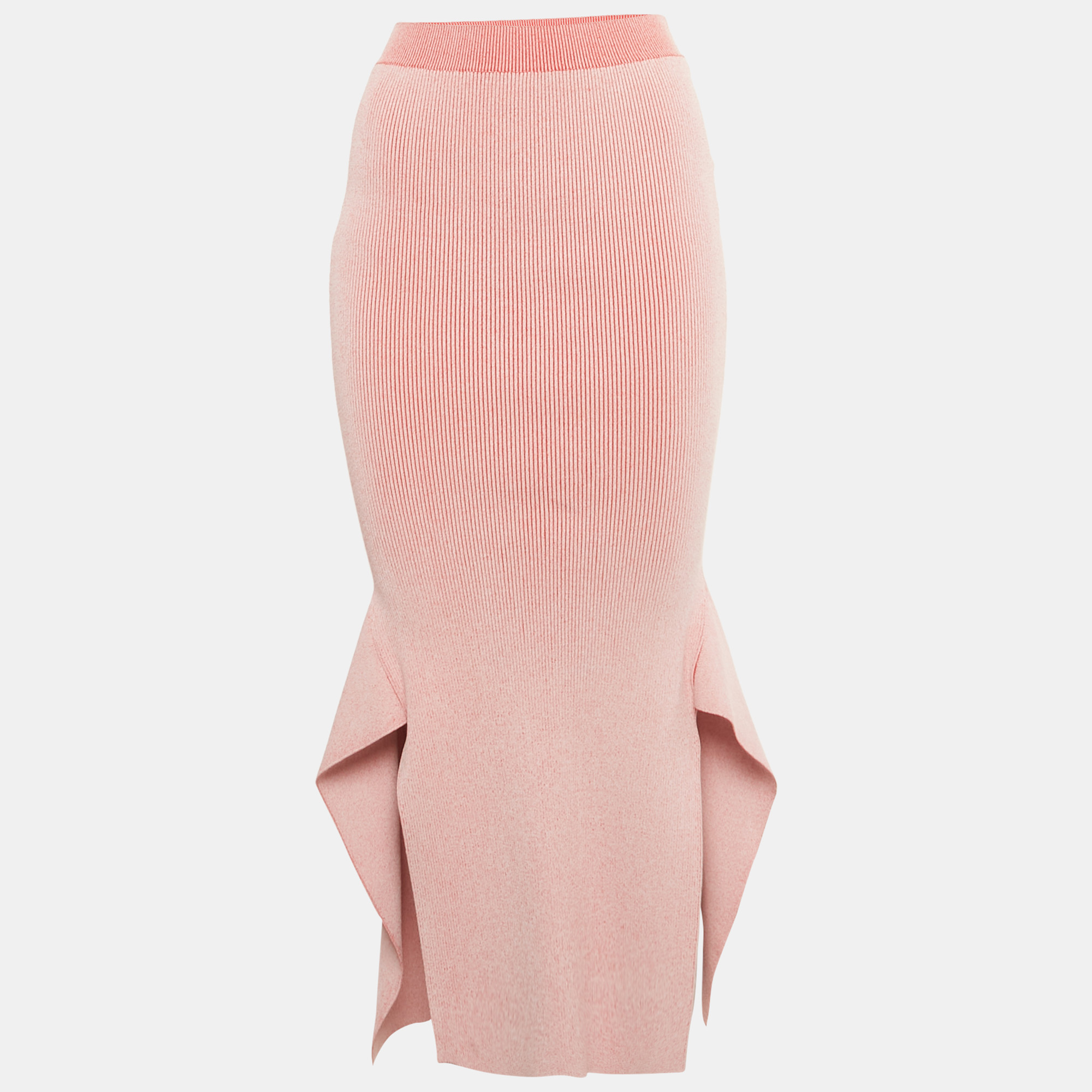 

Stella McCartney Red Knit Slit Midi Skirt XS