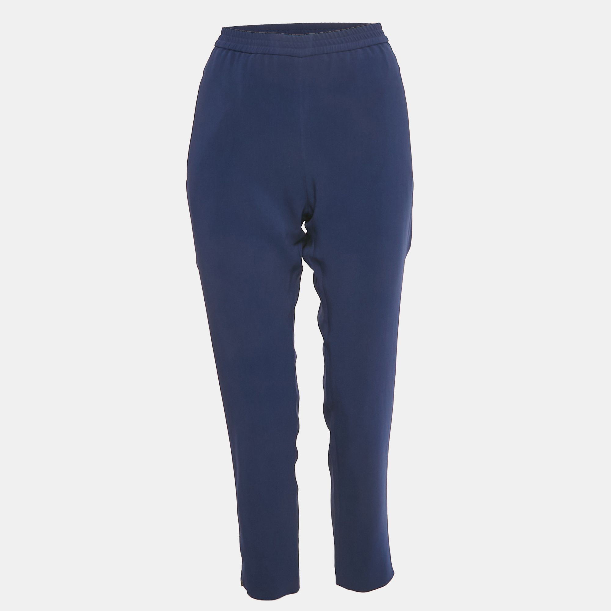 

Stella McCartney Blue Crepe Elasticated Crepe Trousers M