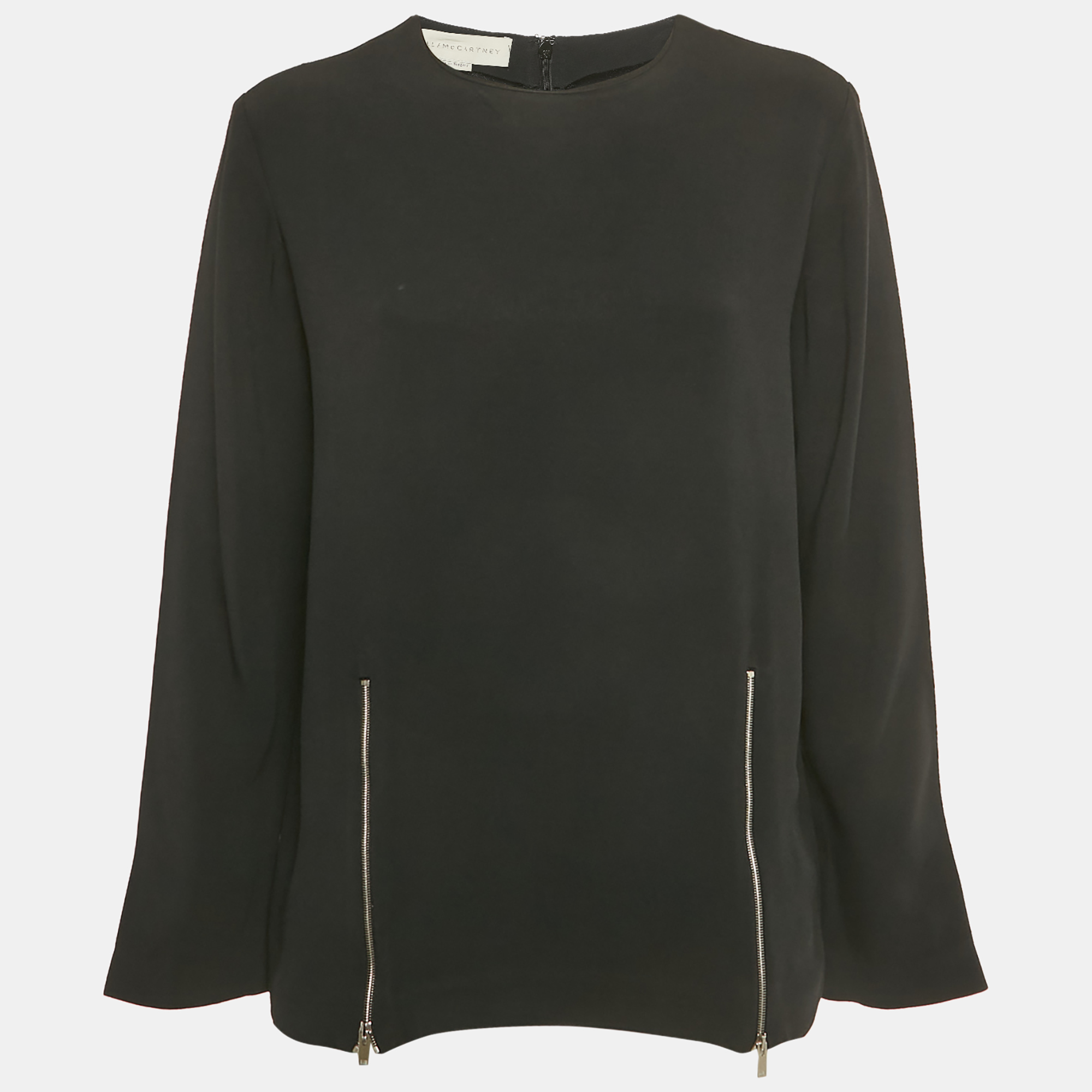 Pre-owned Stella Mccartney Black Crepe Long Sleeve Blouse S