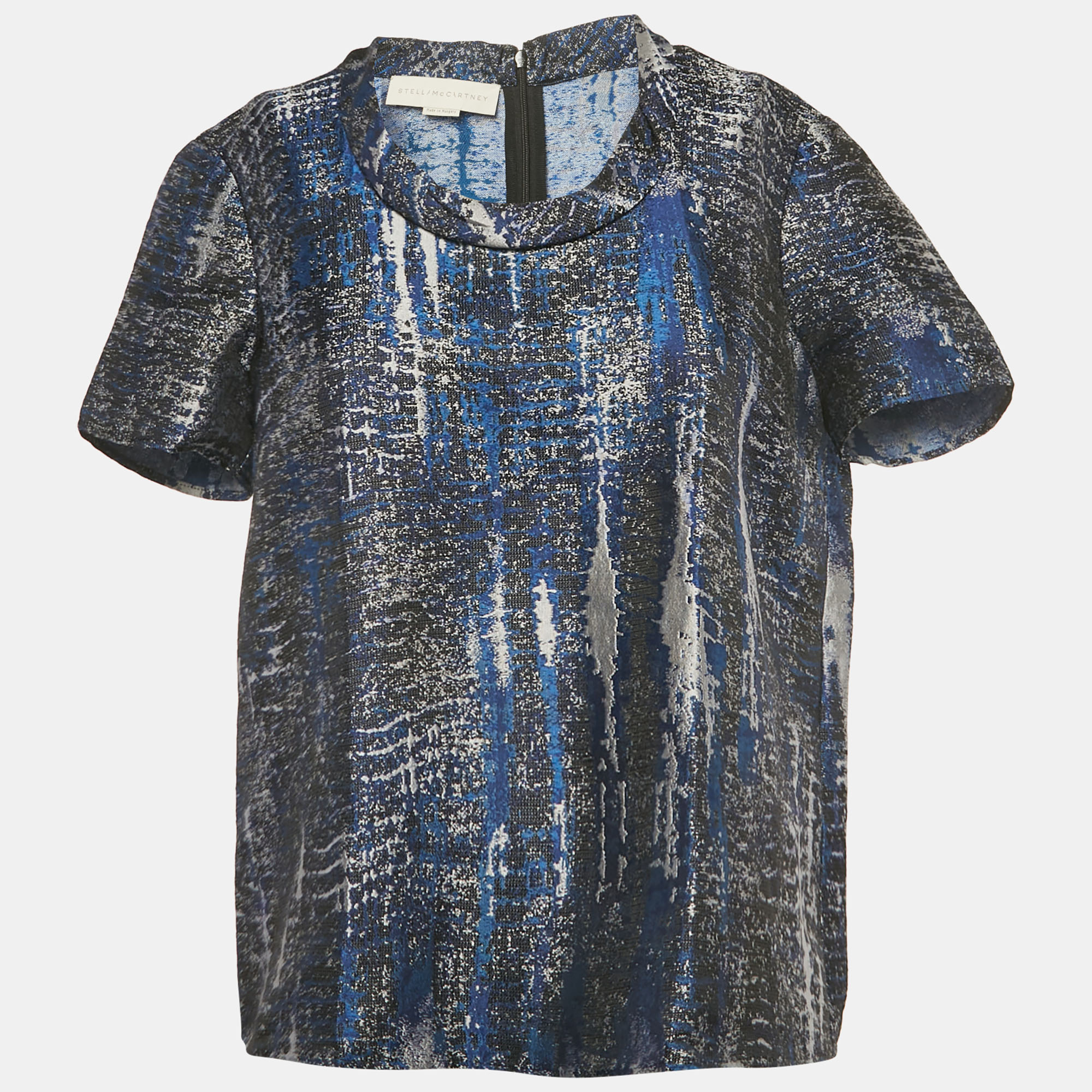 Pre-owned Stella Mccartney Blue Jacquard Blouse M
