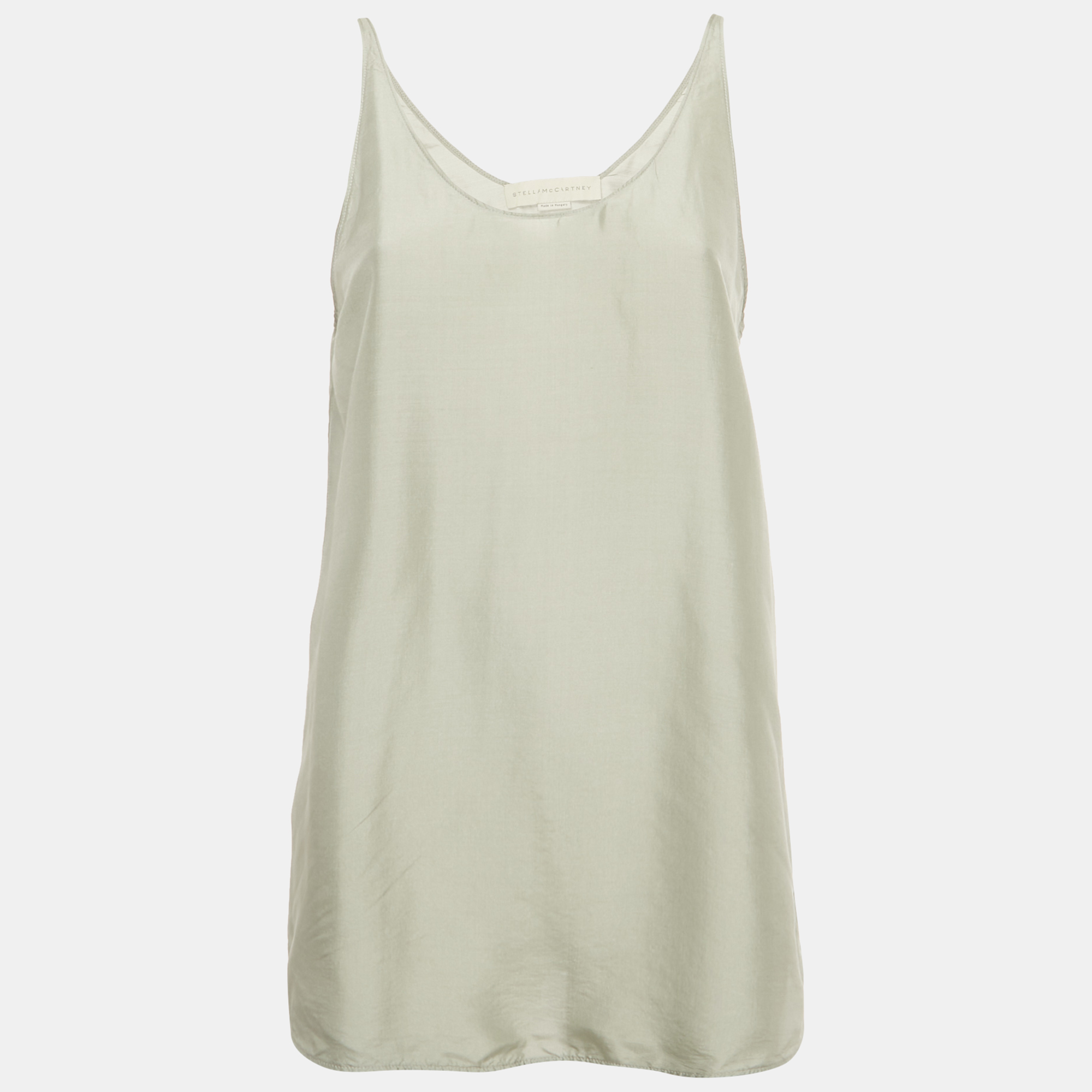 Pre-owned Stella Mccartney Grey Silk Sleeveless Top S In Gray