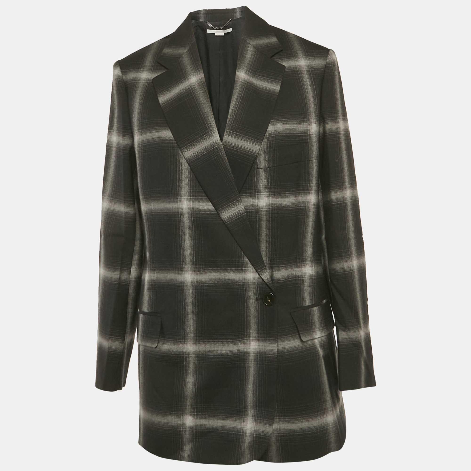 

Stella McCartney Black /Grey Checkered Rylee Oversize Blazer S