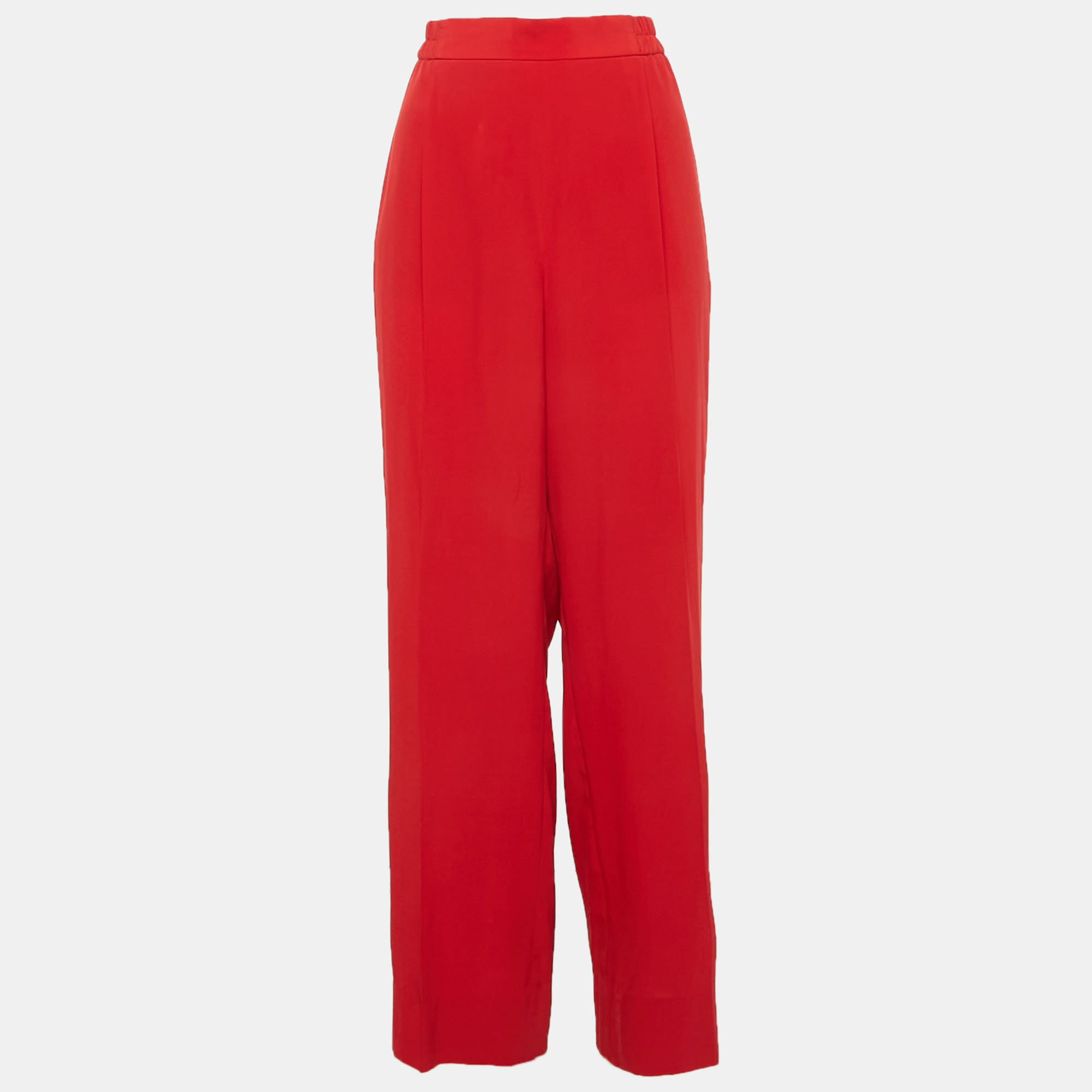 

Stella McCartney Red Silk Wide Leg Pants M