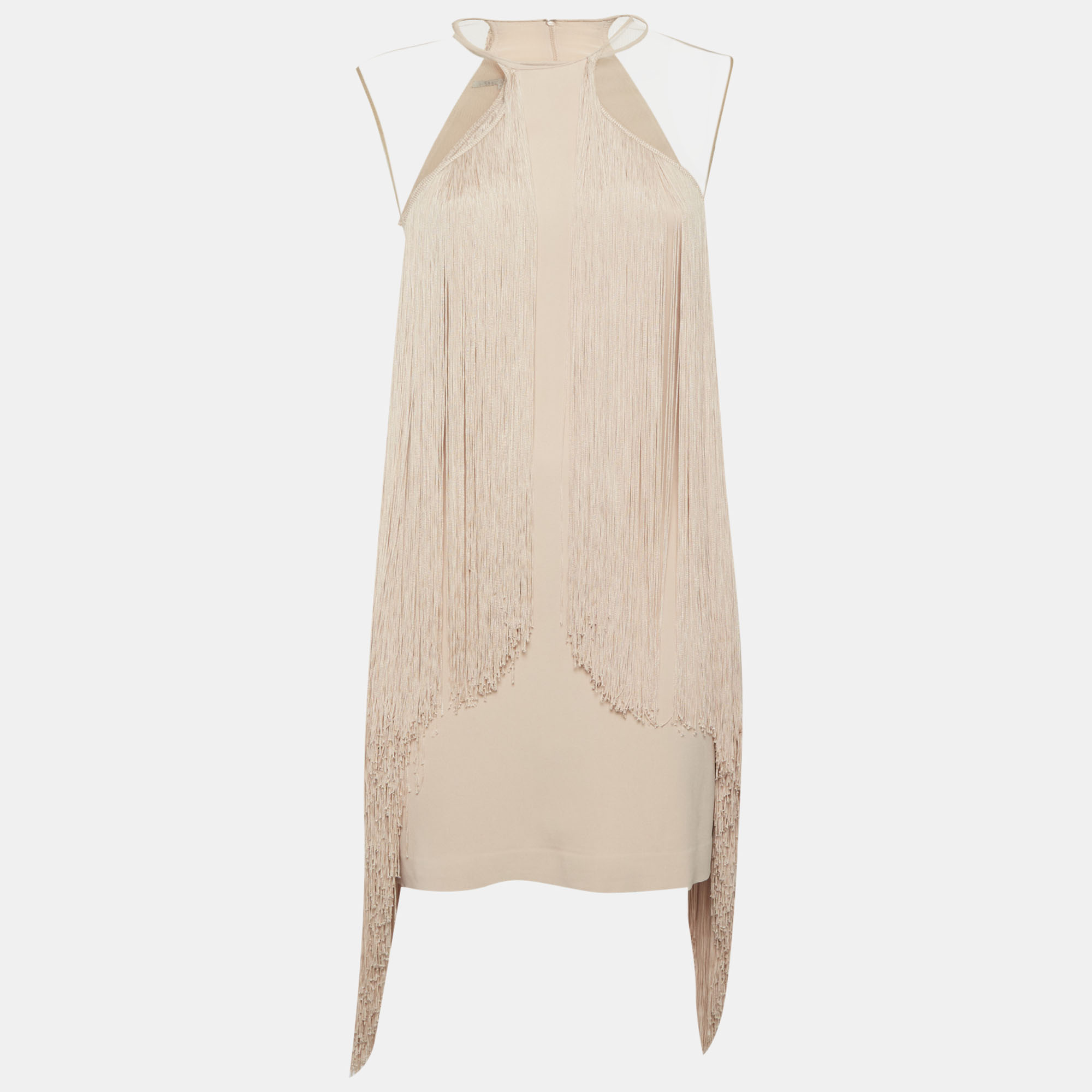 

Stella McCartney Pink Crepe Fringed Mini Dress M