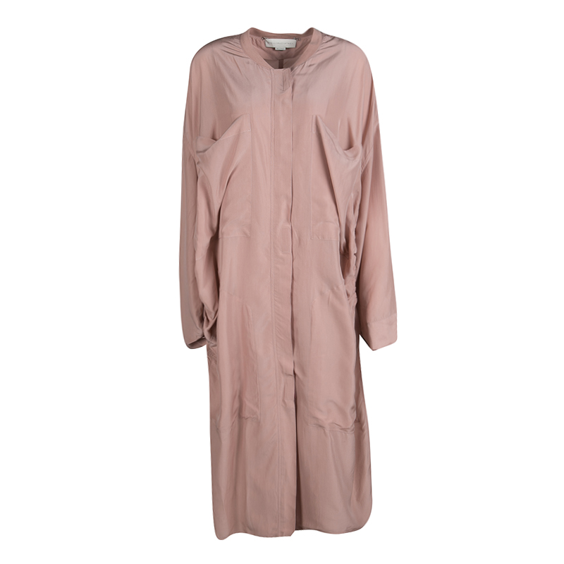 مملوكة مسبقًا Stella McCartney Pale Pink Silk Side Slit Detail Tunic M
