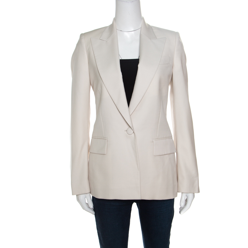 Pre Owned Stella McCartney Beige Wool Tailored Blazer S