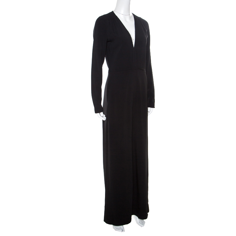 

Stella McCartney Black Gathered Shoulder Detail Long Sleeve Jumpsuit