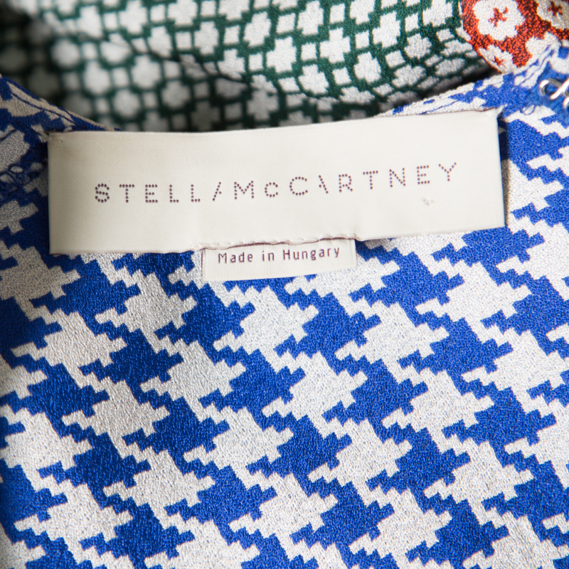 Pre-owned Stella Mccartney Multicolor Printed Crepe Short Sleeve Dress S
