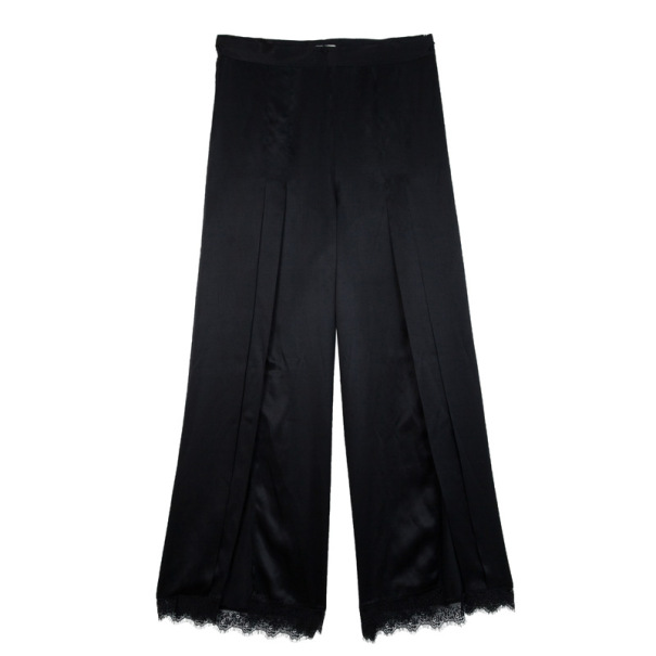 مملوكة مسبقًا Stella McCartney Black Palazzo Slit Silk Pants S