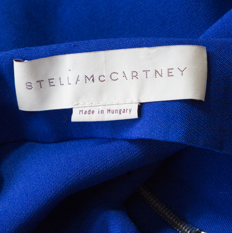 Pre-owned Stella Mccartney Blue Crepe Zip Detail Arlesa Blouse S