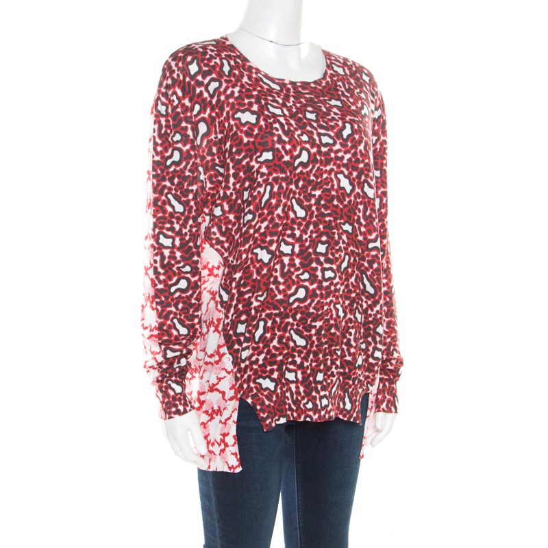

Stella McCartney Red and White Animal Printed Sweater