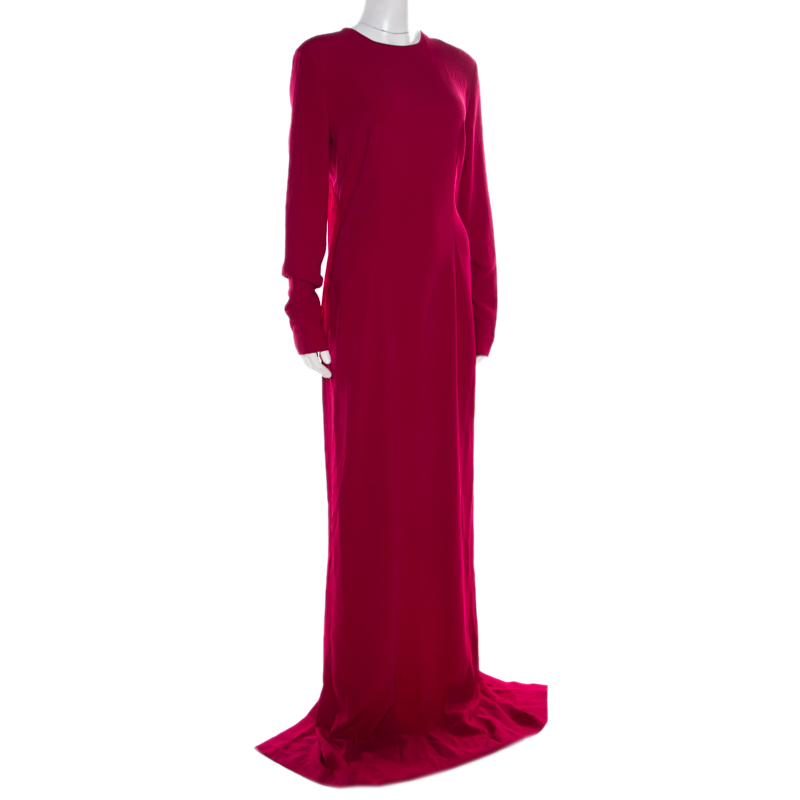 

Stella McCartney Burgundy Tassel Detail Long Sleeve Gown