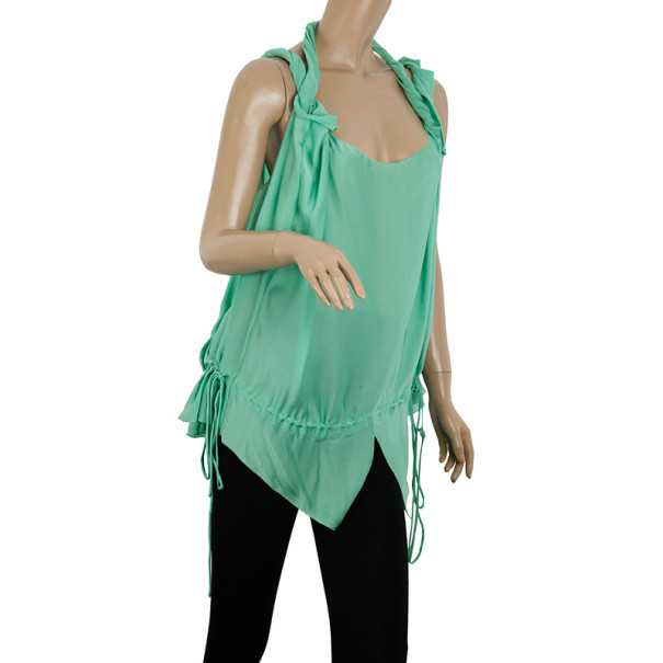 

Stella McCartney Silk Drawstring Top, Green