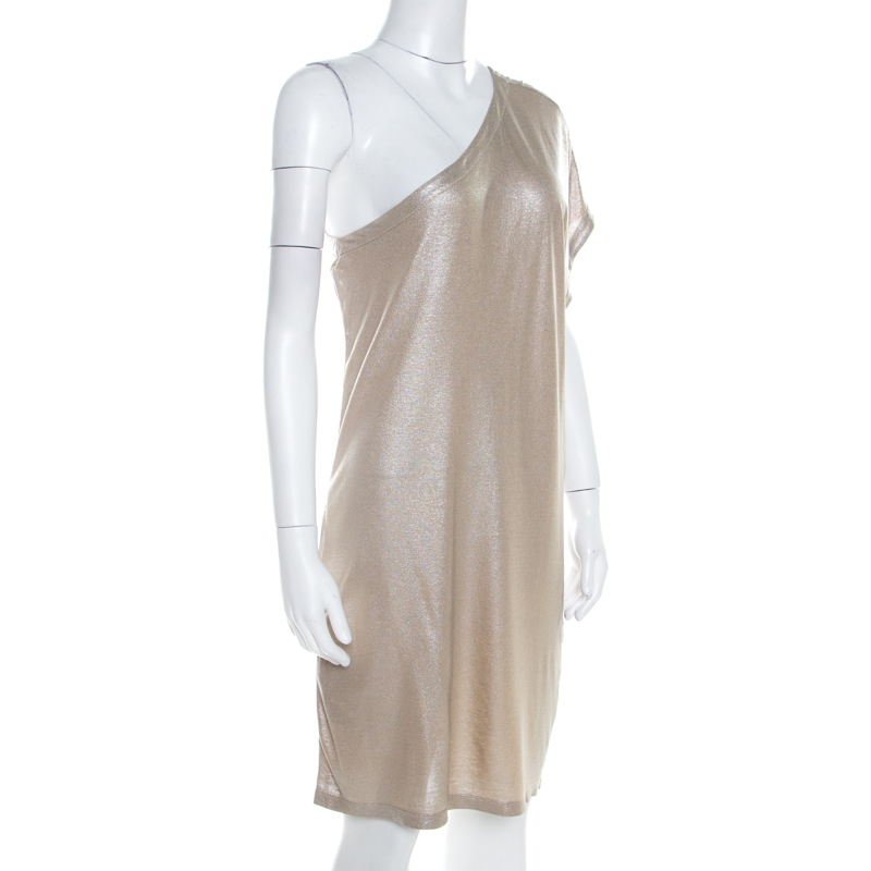 

Stella McCartney Metallic Jersey Shimmer One Shoulder Dress