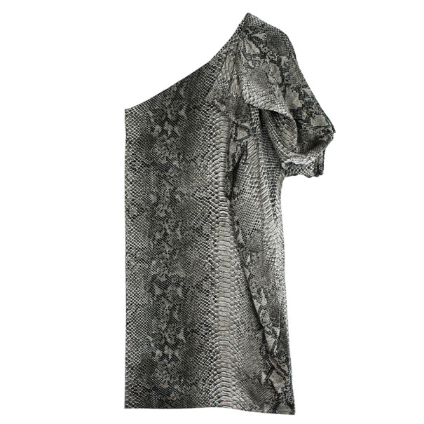 Pre Owned Stella McCartney One Shoulder Snakeskin Print Dress S