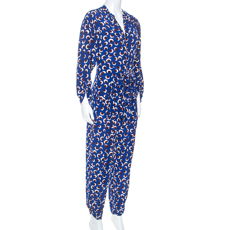 

Stella McCartney Blue Printed Silk Monia Jumpsuit