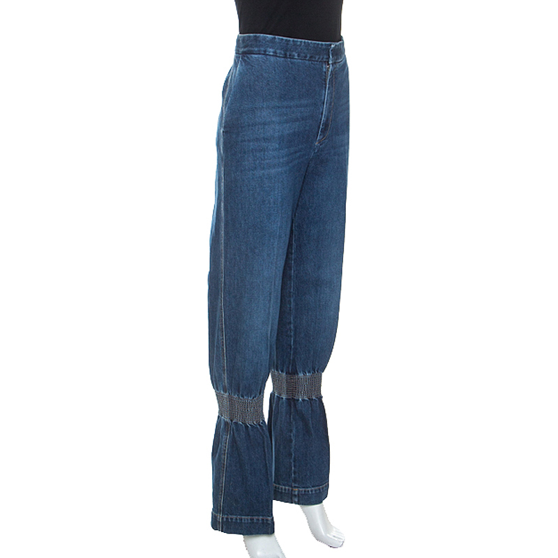 

Stella McCartney Blue Denim Shirred Detail April Jeans