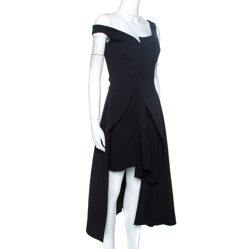 

Stella McCartney Black Wool Sequined Reily Asymmetric Dress