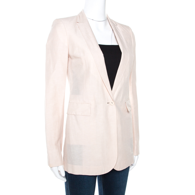 

Stella McCartney Pale Pink Linen Tailored Blazer