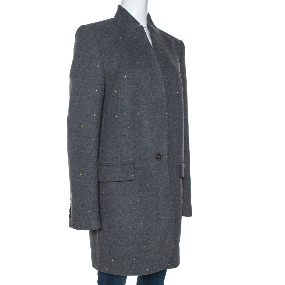 

Stella McCartney Grey Wool Embellished Coat