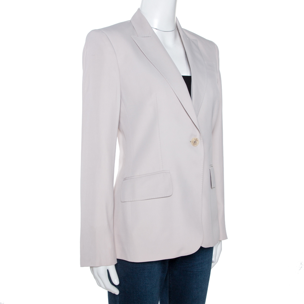 

Stella McCartney Pale Ecru Silk Blend Tailored Blazer, Cream