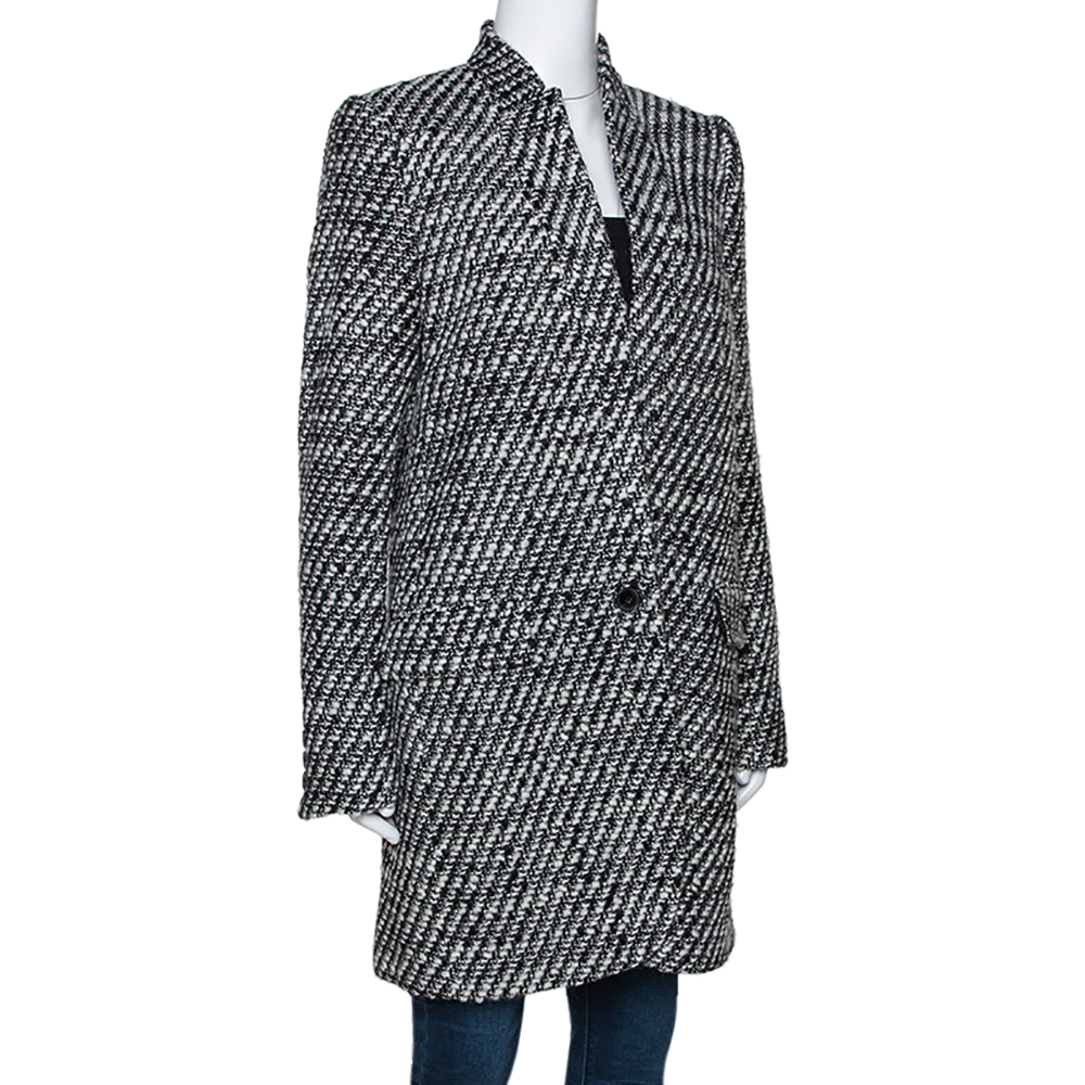 

Stella McCartney Monochrome Tweed Bryce Coat, Black