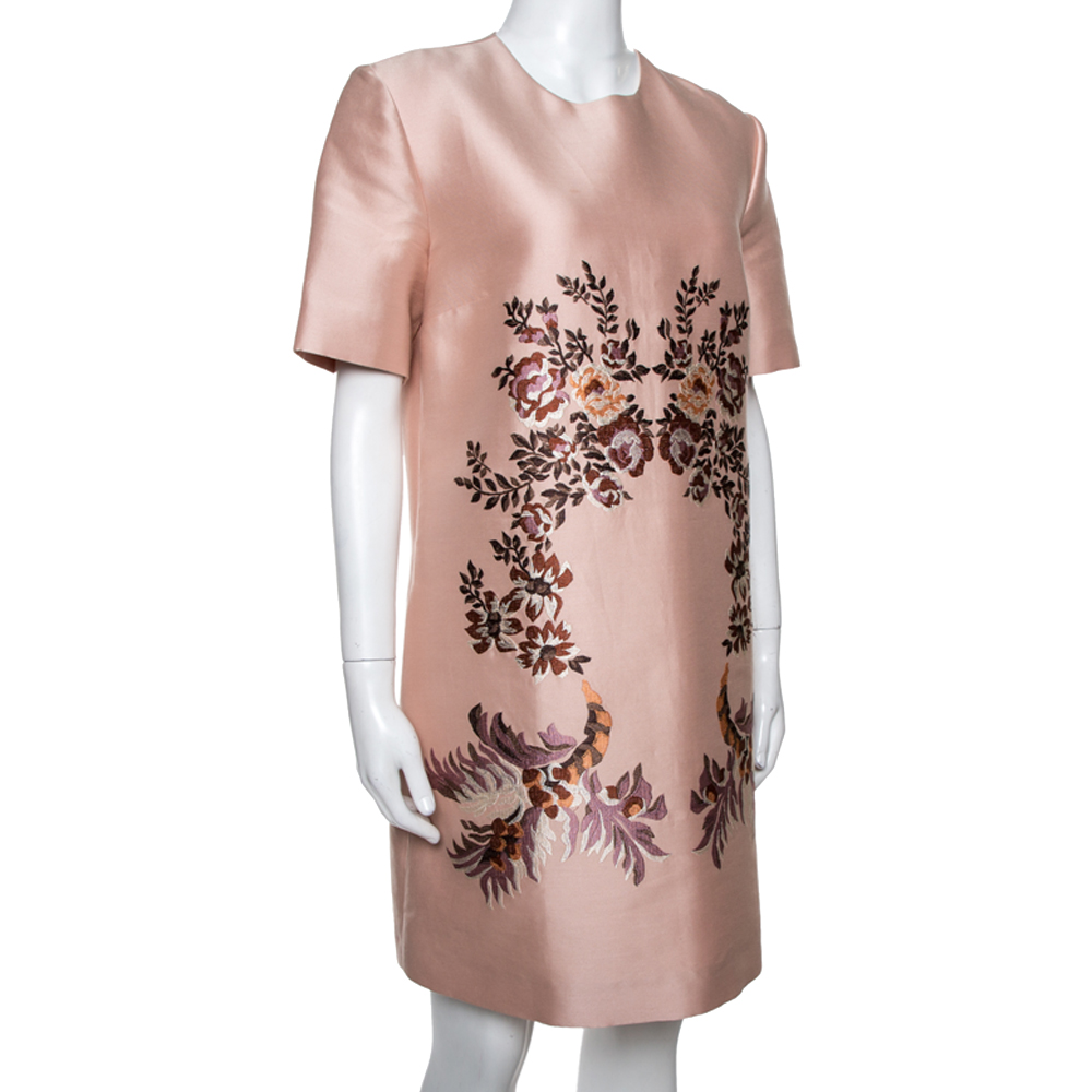 

Stella McCartney Peach Laycie Floral Embroidered Shift Dress, Orange