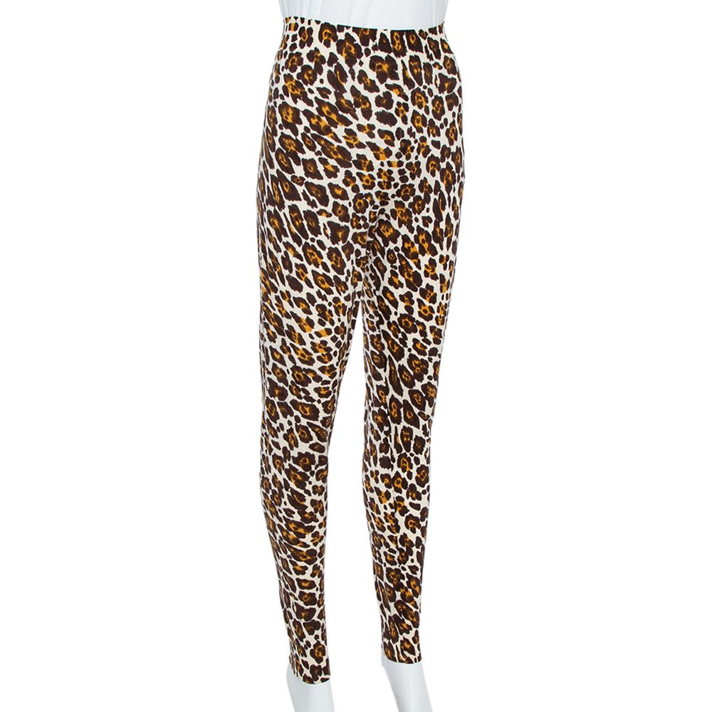

Stella McCartney Brown Animal Print Knit Pants