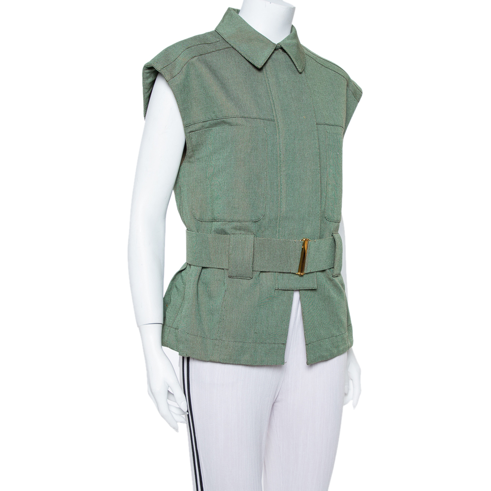 

Stella McCartney Green Canvas Belted Vest