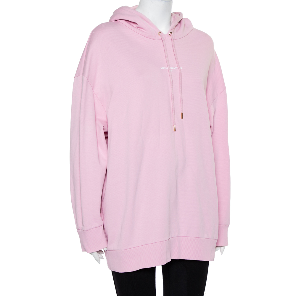 

Stella McCartney Pink Cotton Logo Printed Hoodie