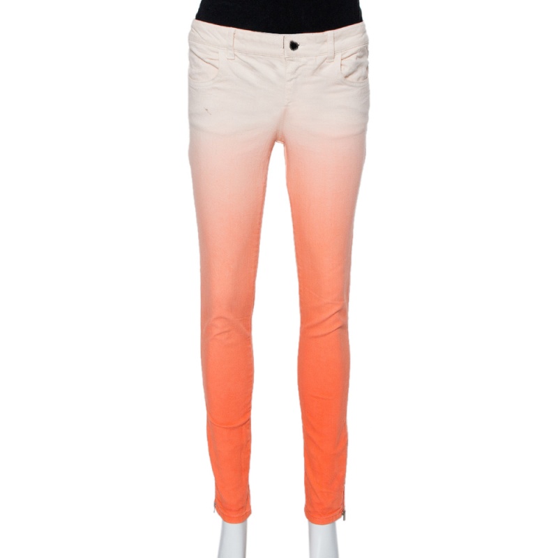 

Stella McCartney Ombre Denim Zip Detail Jeans, Orange