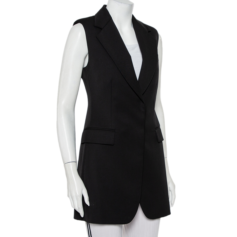 

Stella McCartney Black Wool Sleeveless Long Blazer Jacket