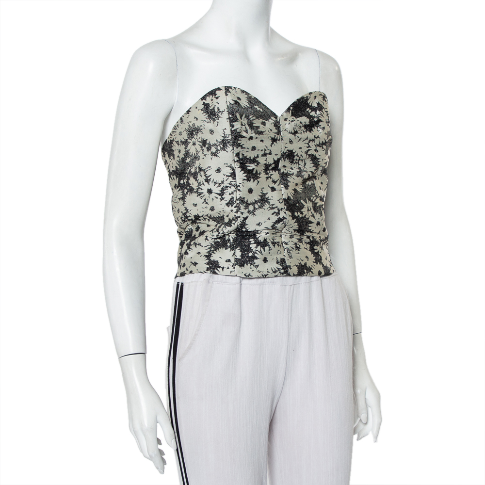

Stella McCartney Monochrome Jacquard Bustier Top, Beige