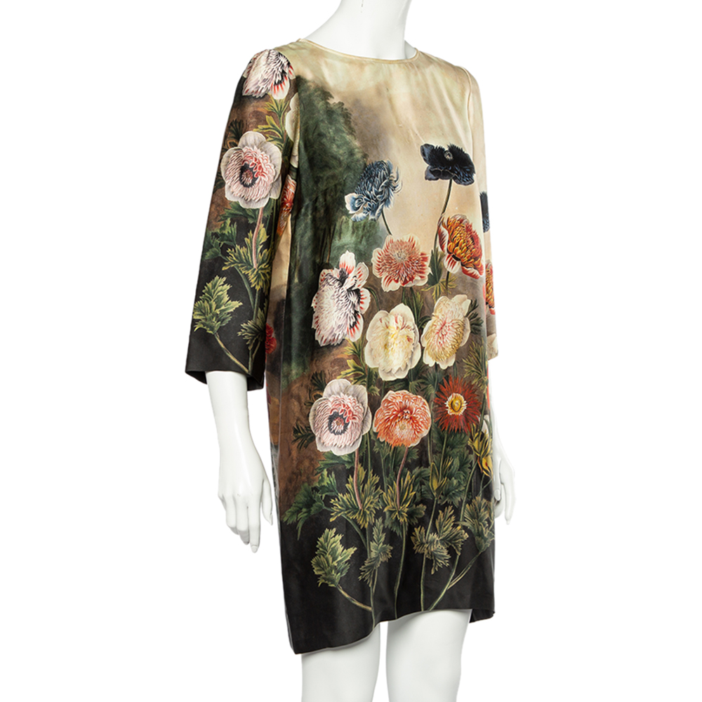 

Stella McCartney Multicolor Garden Printed Silk Shift Dress